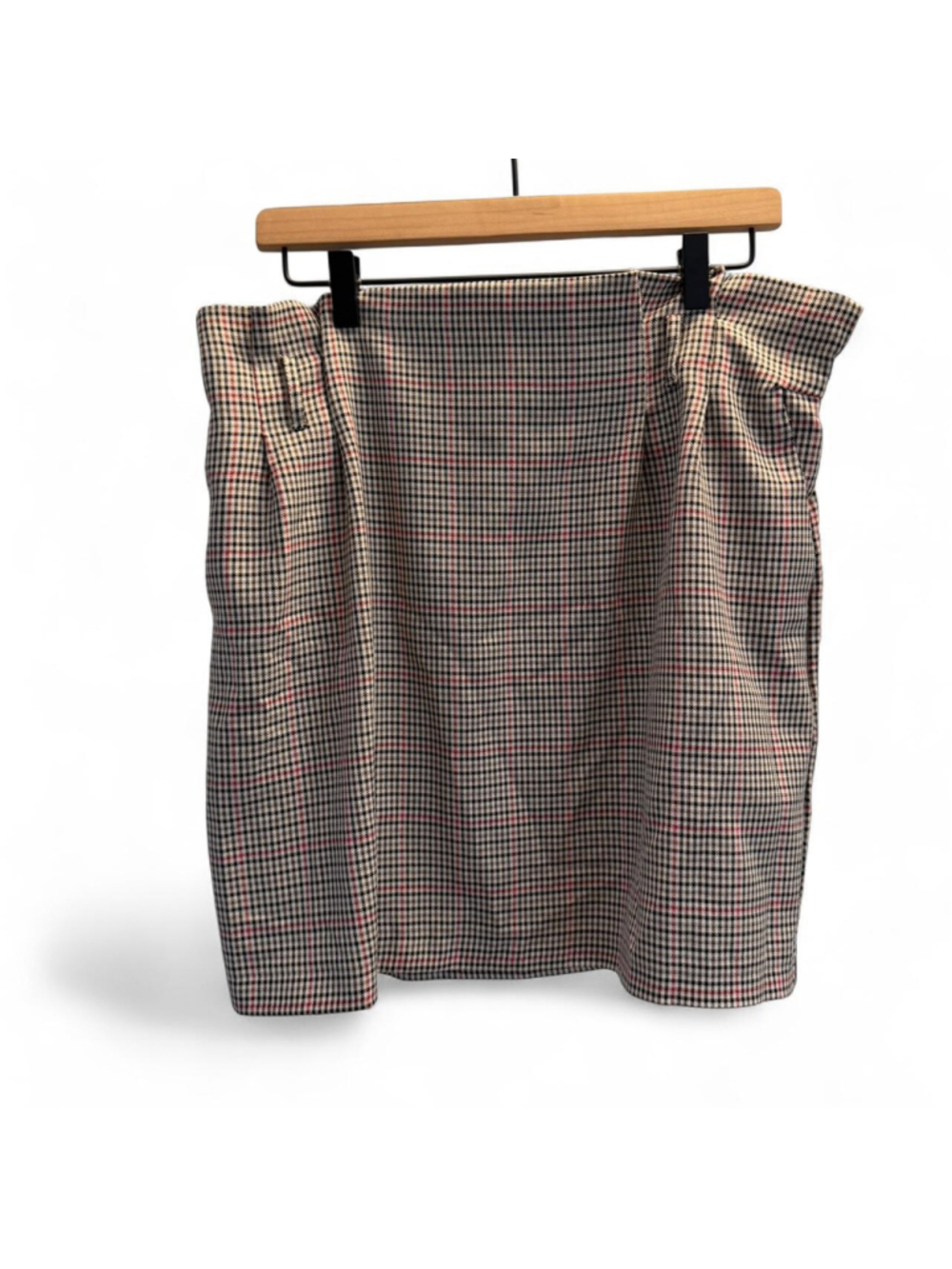 Vintage New Look gingham mini skirt with pockets, belt loops, elastic waistband